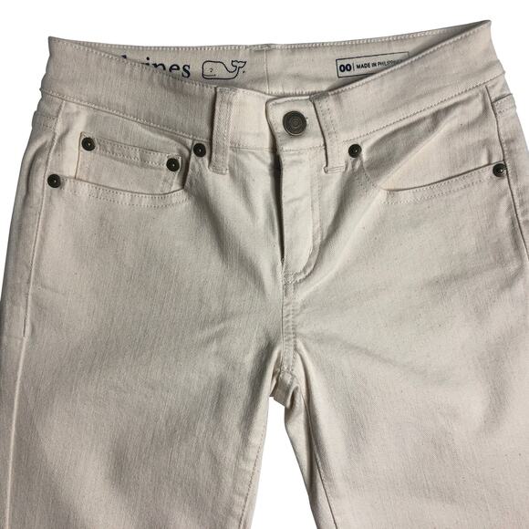 Vineyard Vines Raw Hem 5 Pocket Skinny Denim - Size 00 - Picture 3 of 12